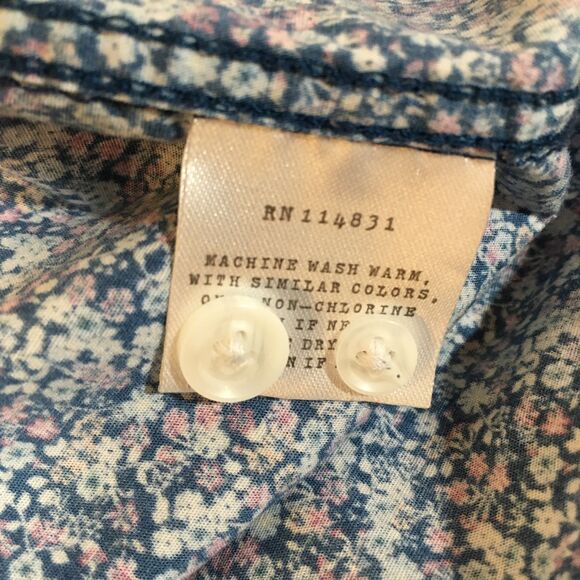 Society of Threads Mens XL Slim Fit Long Sleeve Floral Button Up Shirt Blue - Picture 12 of 12